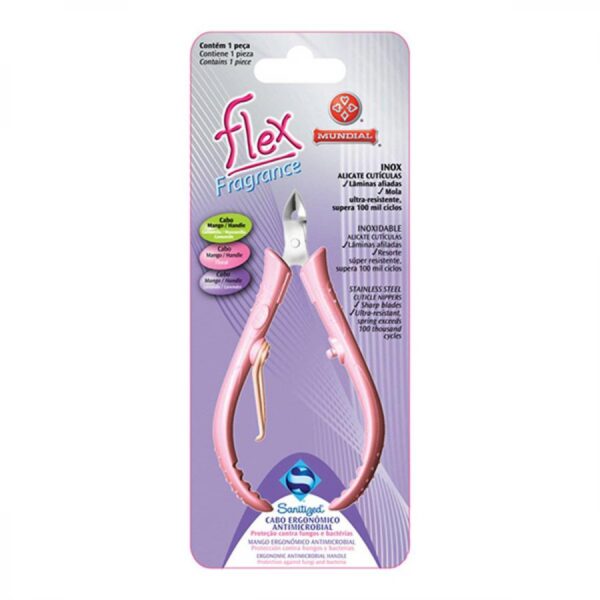 Alicate para Cutícula Mundial Flex Fragance Rosa Morango REF-170