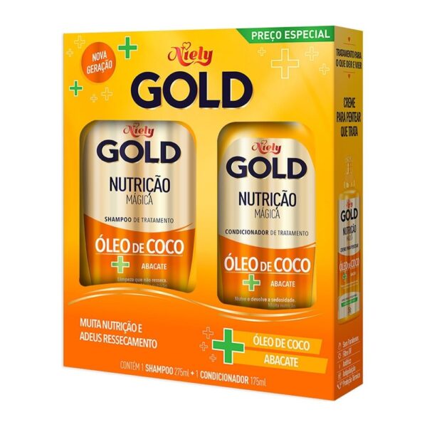 Kit Niely Gold Nutrição Poderosa Com Shampoo 300ml Condicionador 200ml