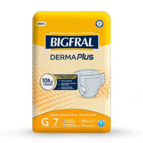 Fralda Geriátrica Bigfral Plus Tamanho G Com 07 Unidades - Image 2