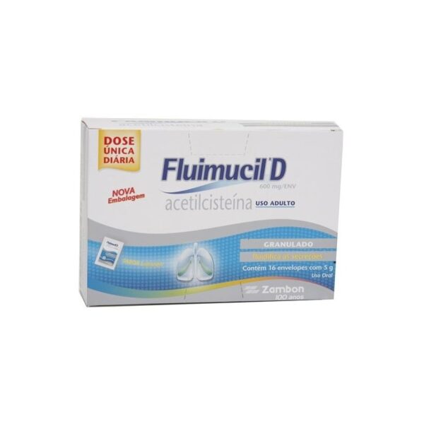 Fluimucil D 600mg Sabor Laranja Com 16 Envelopes de 5g Cada Zambon - Image 2