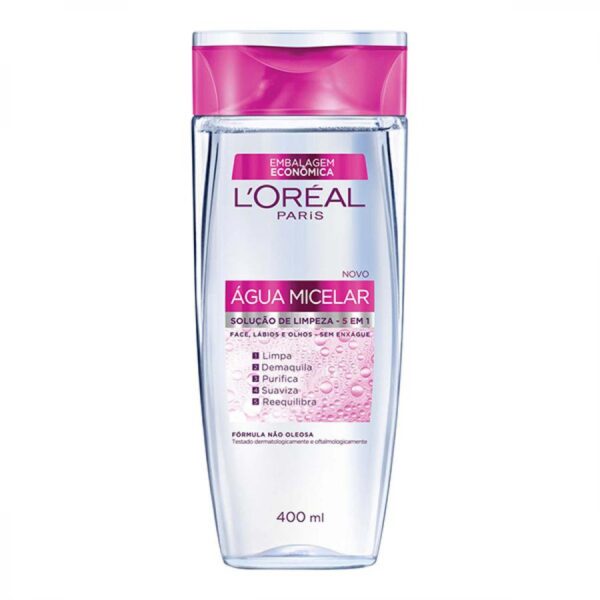 Solução de Limpeza Facial 5 em 1 Água Micelar Com 400ml Loréal Paris